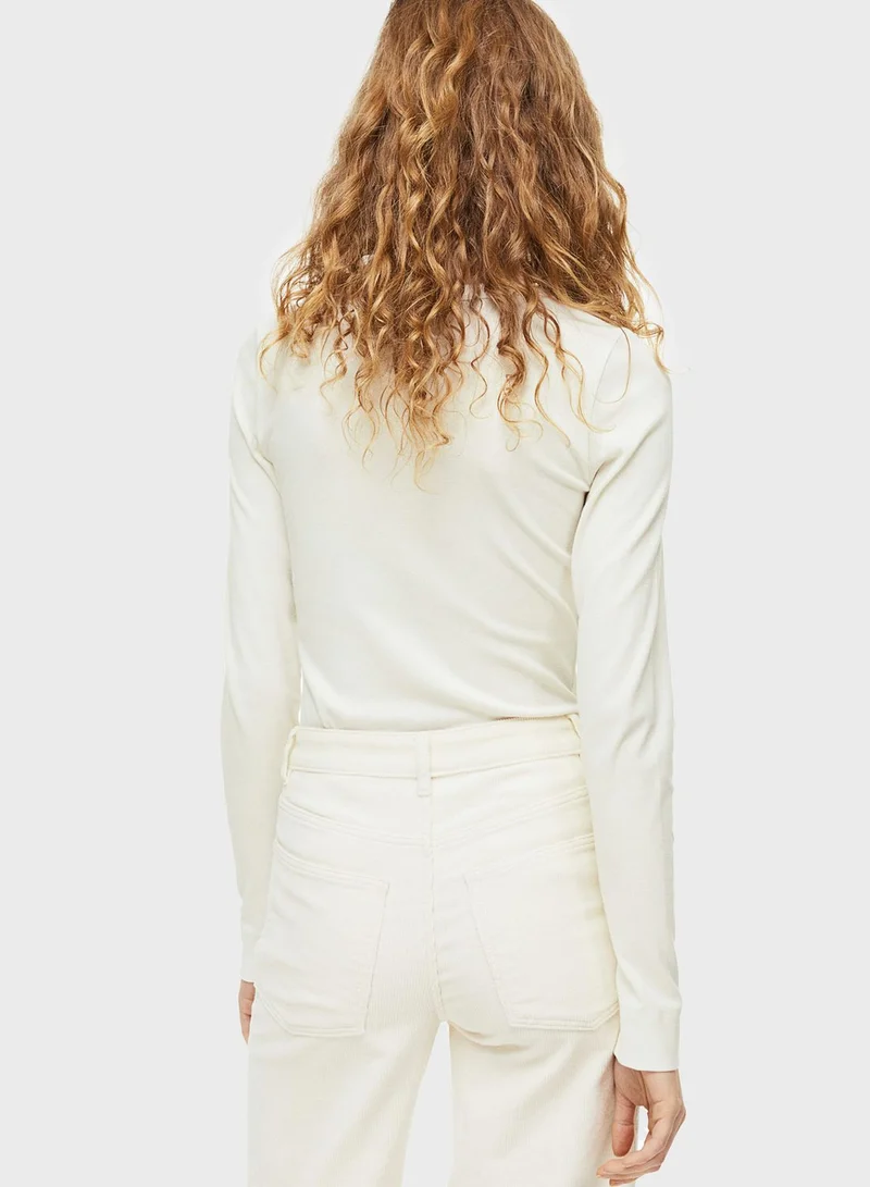 H&M Ribbed Round Neck Top