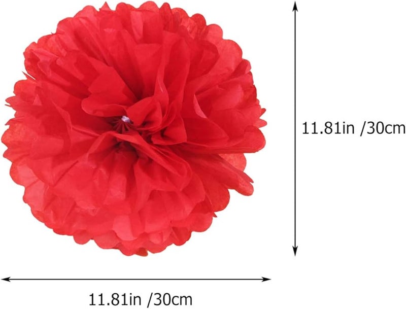 زهور ورقية حمراء 12 قطعة ديكور حفل زفاف إكسسوارات حفلات خلفية تنسيق للمهرجانات أعياد الميلاد التخرجات - Image 4