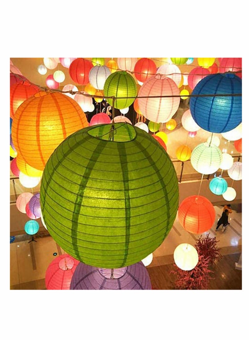 10Pcs Pink Paper Lanterns Decorative, Round Foldable Lanterns for Birthday, Wedding, Bridal Shower, Home Decor, Party (Sizes: 4”, 6”, 8”, 10”) - Image 5