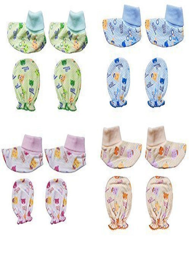 Baby Mittens and Booties Combo of 4 (Age - 0-6 months)
