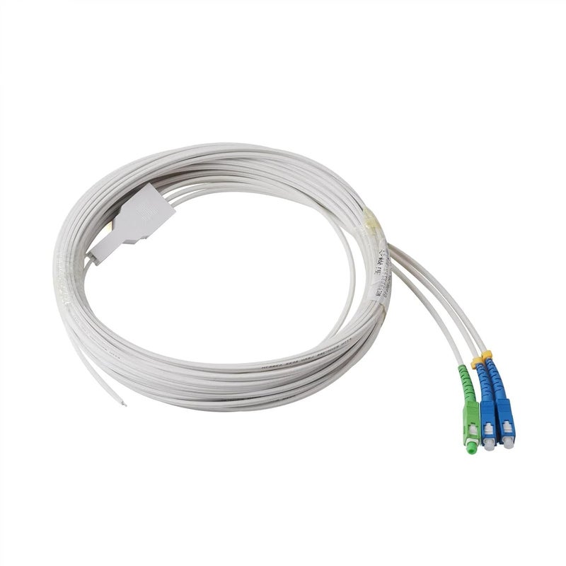 Fiber Optic Wire 2UPC+1APC SC Optical Pigtail 3-Core Single-Mode Simplex Indoor Patch Cord Cable 3Meters/10M/20M/30M/40M(40M) - Image 1