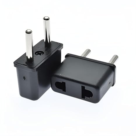 Universal Conversion 2 Pin Flat Plug Japan China Taiwan ThailandThailand Europe Italy Indonesia and Korea to India Type D 94 Pack of 5  - Image 1