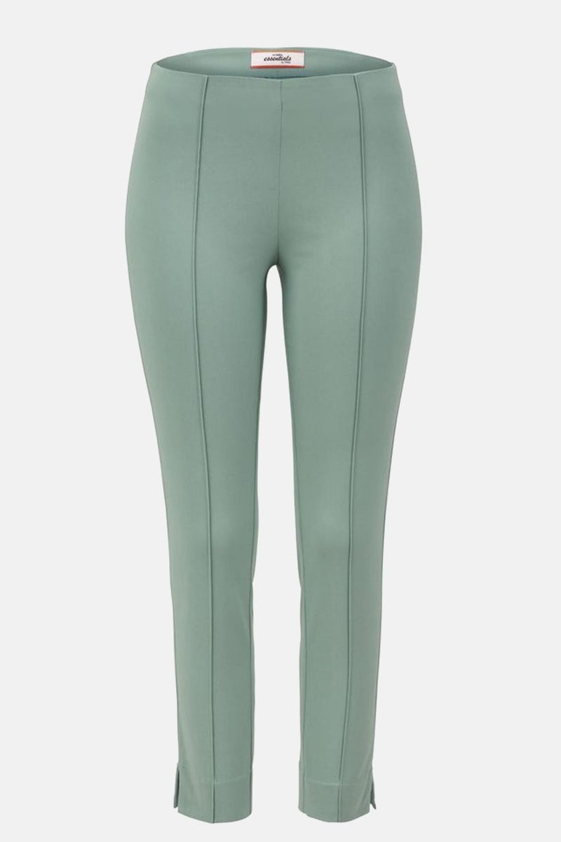 Tchibo Women Straight Leg Stretch Plain Pants, Pale Green  - Image 3