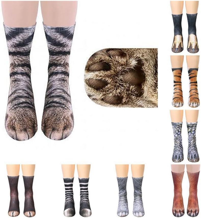 NDLBS Funny Christmas Gifts Novelty 3D Animal Paw Socks Stocking Stuffers for Adult Women Men Teens Gag White Elephant Gifts - Image 4