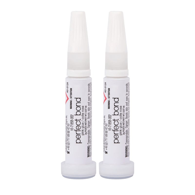 Nailene Perfect Bond Nail Glue - Durable, Easy to Apply False Nail Glue – Repairs Natural Nails – Quick-Drying Nail Adhesive Lasts Up to 7 Days - Pink Tint - 2 g/0.07 oz - 2 Pack - Image 1