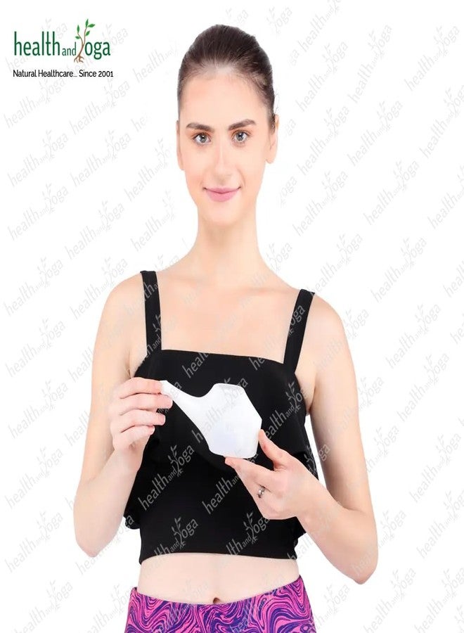 SoulGenie HealthAndYoga® QwikFlo Plastic Neti Pot (White-200 ml) + HealthAndYoga® Jala Neti Salt Sachets (Pack of 10)- For Blocked Nose, Cold & Headaches- Complete Saline Nasal Wash Yoga Detox Travel Kit - Image 3