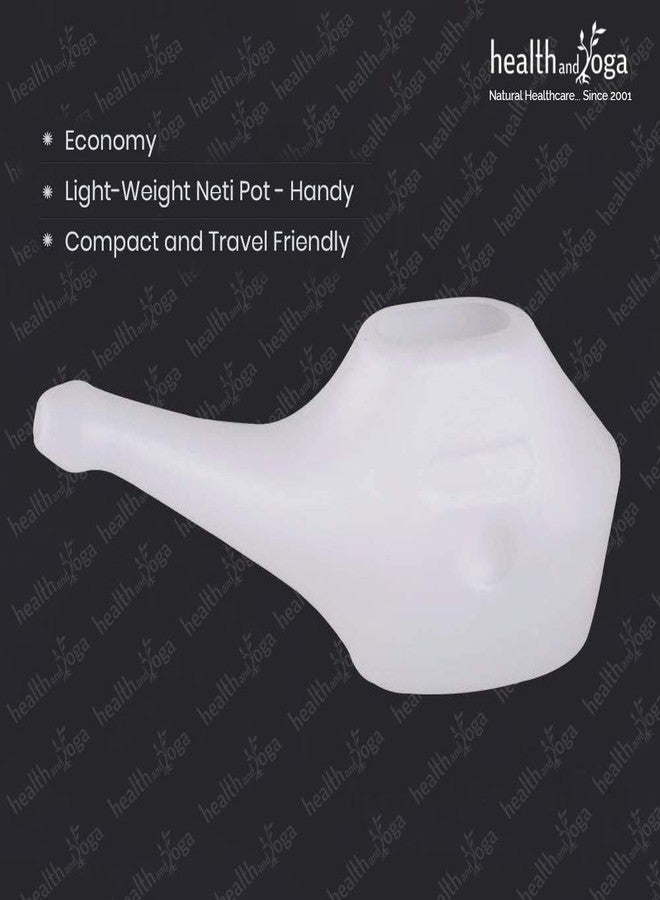 SoulGenie HealthAndYoga® QwikFlo Plastic Neti Pot (White-200 ml) + HealthAndYoga® Jala Neti Salt Sachets (Pack of 10)- For Blocked Nose, Cold & Headaches- Complete Saline Nasal Wash Yoga Detox Travel Kit - Image 4