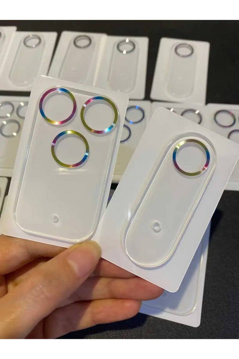 واقي شاشة زجاجي مقوى ملون بالكامل لهاتف آيفون 17 برو ماكس، مزود بكاميرا أمامية وخلفية لامعة.