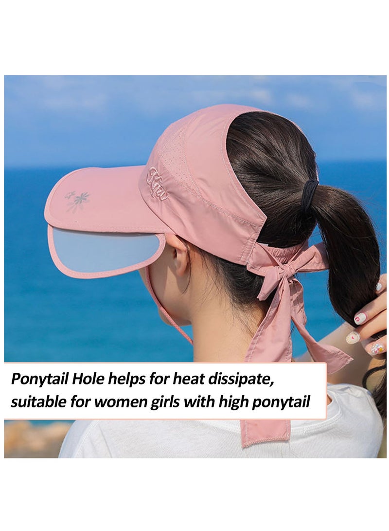 Excefore Wide Brim Visor Hat for Women, Golf Visor Cap Sun Protection Hat for Beach Garden Tennis Running Sunshade Hat - Image 3