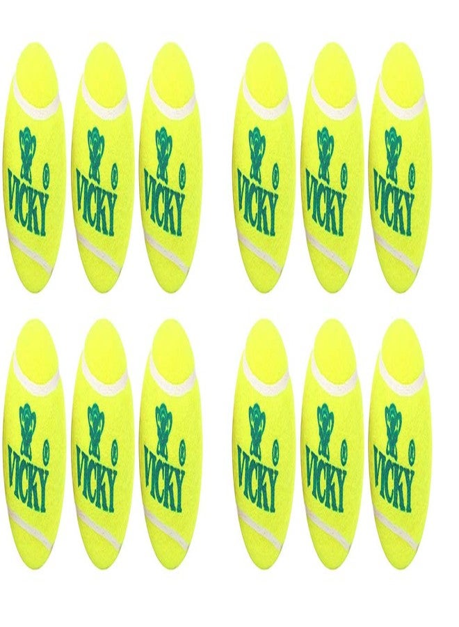 Vicky Cricket Tennis Ball - Light (Yellow) - Pack of 12 - Image 1