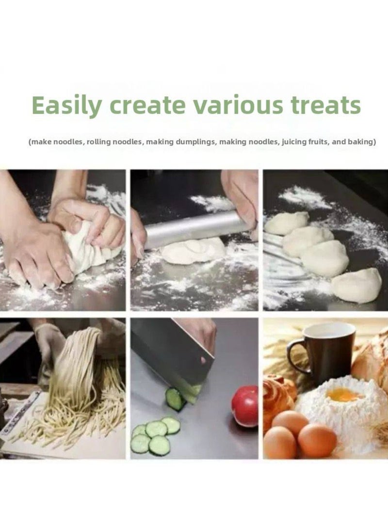 تراديو لوح تقطيع مطبخ من الفولاذ المقاوم للصدأ، سطح إعداد طعام كبير متعدد الاستخدامات للخضروات والمعكرونة (40 سم × 50 سم × 1.5 مم) - Image 4