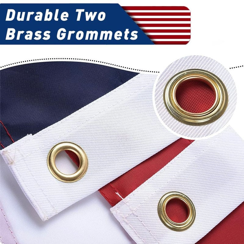 Cerbru American Flags for Outside 4x6 FT- Heavy Duty Polyester US Flag with Embroidered Stars & Sewn Stripes, Brass Grommets - Vibrant Outdoor USA Flags for All Weather - Image 4