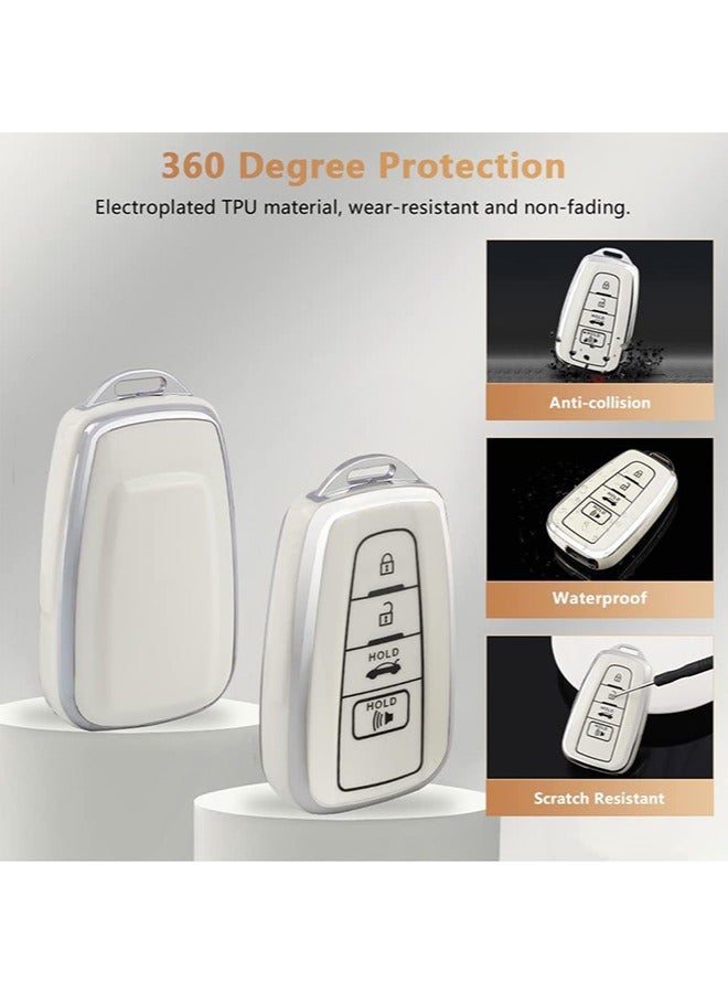 غطاء LinJie Key Fob. حافظة مفاتيح لسيارة تويوتا، حافظة واقية مع ملحقات سلسلة مفاتيح وامضة للفتيات - Image 4