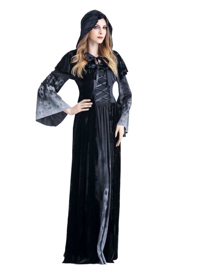 Witch Costume For Women ，Wicked Witch Black Dress Outfit ，Movies And Video Games Hallowee Costume For Women - Image 4