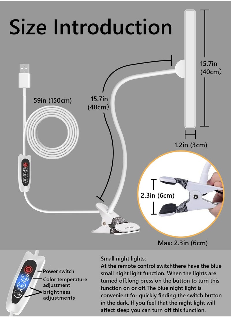 LOOPITYS - LED Desk Lamp for Office Home  EyeCaring Architect Task Lamp 30 Lighting Modes Adjustable Flexible Gooseneck Clamp Light for Workbench Drafting Reading Study English instruction manual - Image 1