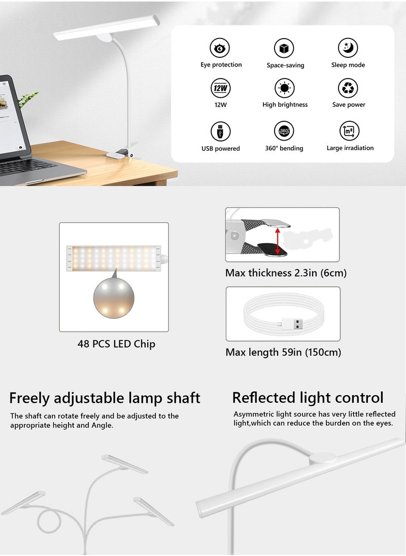 LOOPITYS - LED Desk Lamp for Office Home  EyeCaring Architect Task Lamp 30 Lighting Modes Adjustable Flexible Gooseneck Clamp Light for Workbench Drafting Reading Study English instruction manual - Image 1