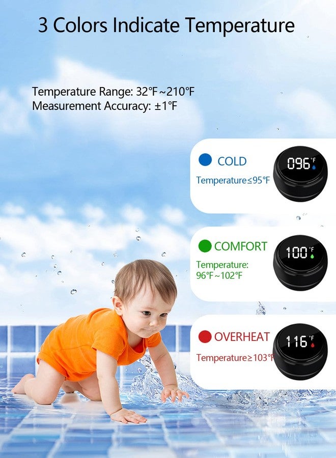 Timloon 2 Pack Bath Thermometer for Bathtub, Rechargeable Waterproof Floating Water Thermometer for Ice Bath, Pool - Image 2