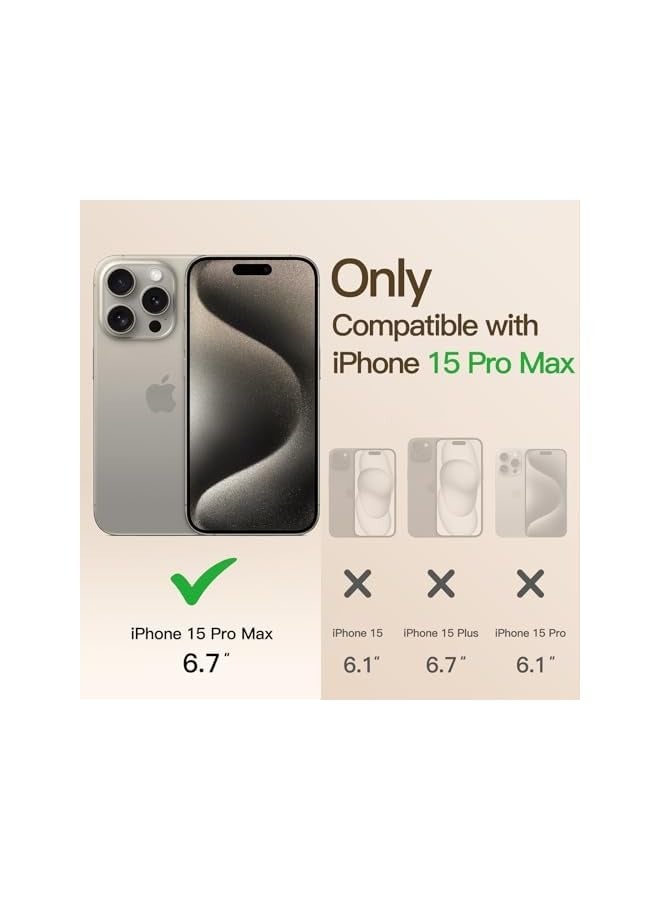 جي تيك حافظة JETech ناعمة وشفافة لهاتف iPhone 15 Pro Max مقاس 6.7 بوصة، حماية كاملة لعدسة الكاميرا، متوافقة مع الشحن اللاسلكي MagSafe، غطاء هاتف TPU مطلي بالكهرباء مقاوم للصدمات (تيتانيوم طبيعي) - Image 2