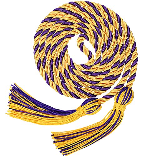 حبال تخرج TecUnite شرف 2025 حبل بوليستر مع خرزات لحفل تخرج طلاب 2025 باللون الذهبي مع الأرجواني