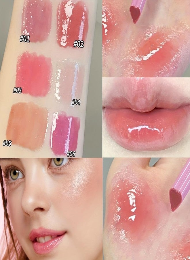 Gege Bear 3-in-1 Lip Gloss Set - Glossy Hydration, Heart-Shaped Design, and Rich Color in Every Click for Pout-Perfect Lips! (Set B - #4,#5,#6, Pack of 3) - Image 4