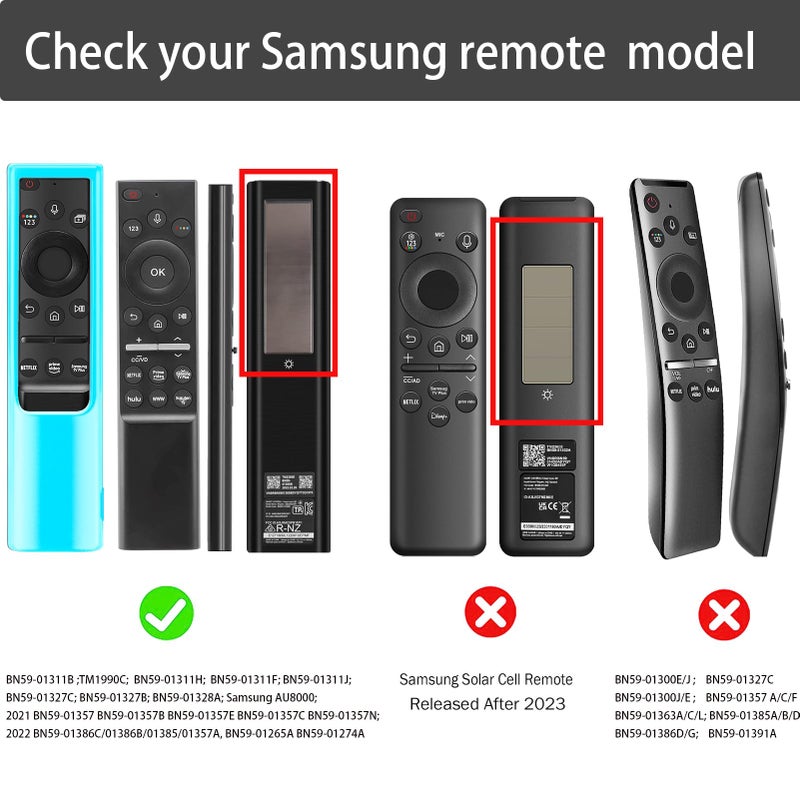 Lambcare Case Compatible with Samsung Smart TV Remote Control 2021/2022, Cover for Solar Cell Remote BN59-01357 BN59-01385 BN59-01265A Universal Silicone Skin Sleeve Glow in The Dark Sky - Image 2