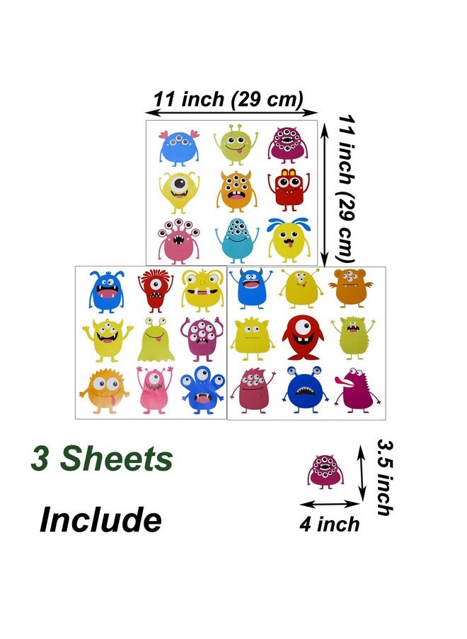 Maydahui - Maydahui Cute Naughty Monster Wall Sticker Big Eye Monster Wall Decal (33x33 Inch) Art Murals Decor for Nursery Living Room Kids Bedroom Daycare Center Halloween Decor - Image 1