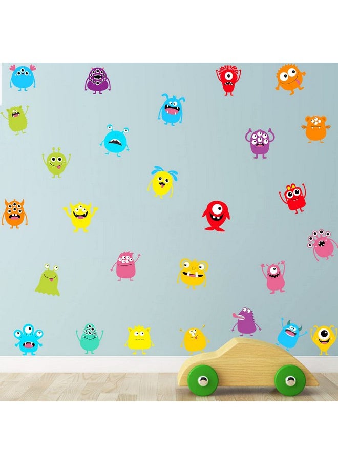 Maydahui - Maydahui Cute Naughty Monster Wall Sticker Big Eye Monster Wall Decal (33x33 Inch) Art Murals Decor for Nursery Living Room Kids Bedroom Daycare Center Halloween Decor - Image 1