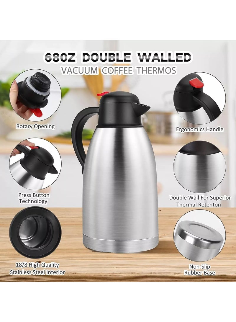DubaiGallery 2L Thermos Flask Double Wall Jug Hot or Cold Isolating Stainless Steel Thermal - Image 3