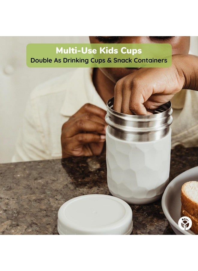 WeeSprout 2In1 Drinking Cups For Kids Stainless Steel Cups For Smoothies Silicone Straws With Straw Stoppers Premium Plastic Twist Lids Easygrip Sleeves Set Of 4 Dishwasher Safe Kid Cups - Image 4