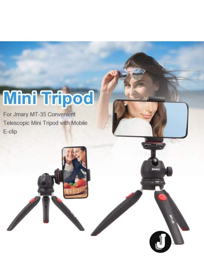 JAJEEK - Table Top Mini Portable Foldable Extendable Tripod Stand for Mobile Phones & DSLR Cameras – Includes Universal Mobile Phone Holder - Image 1