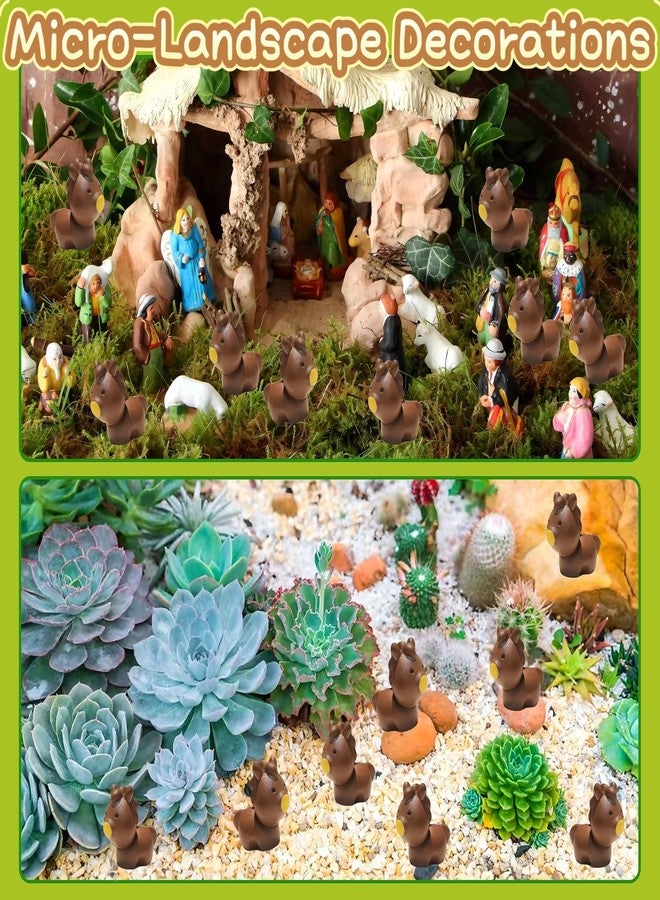 EVDERS 50Pcs Mini Horse Figurines Resin Horse Foal Figures Miniature Animals Figurines Mini Resin Horses Miniature Ornaments Decoration for Fairy Garden Accessories Micro Landscape Terrarium - Image 3