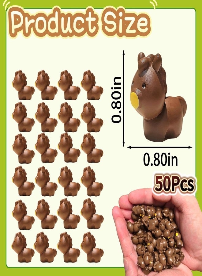 EVDERS 50Pcs Mini Horse Figurines Resin Horse Foal Figures Miniature Animals Figurines Mini Resin Horses Miniature Ornaments Decoration for Fairy Garden Accessories Micro Landscape Terrarium - Image 2