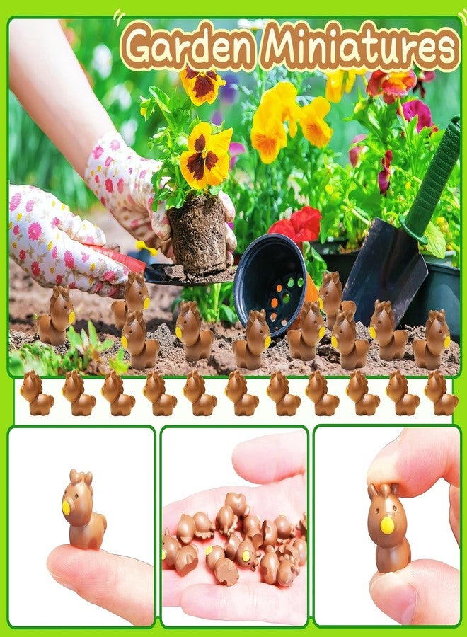 EVDERS 50Pcs Mini Horse Figurines Resin Horse Foal Figures Miniature Animals Figurines Mini Resin Horses Miniature Ornaments Decoration for Fairy Garden Accessories Micro Landscape Terrarium - Image 5