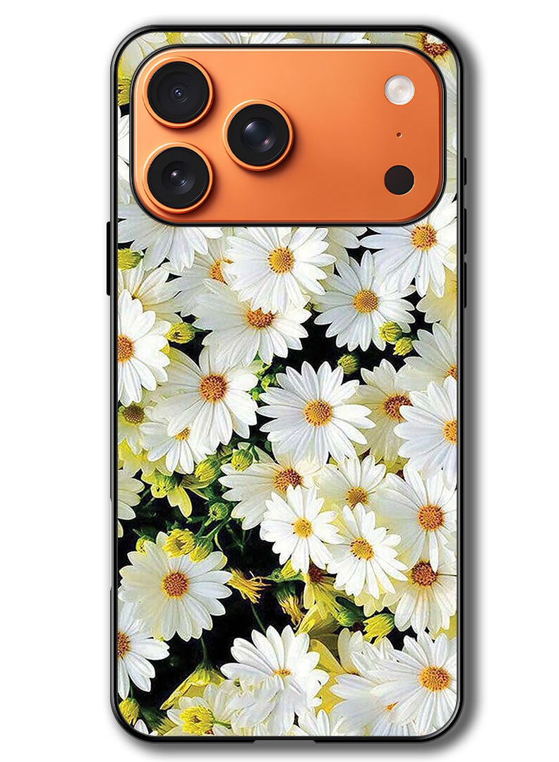 Theodor Case Compatible with Apple iPhone 17 Pro 6.3 Inch Protection Shockproof Bumper Cover White Flowers - Image 1