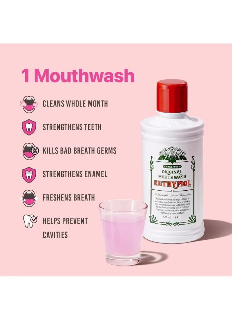 Euthymol Euthymol Mouthwash Original 500ml  - Image 2
