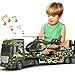 spring flower SpringFlower Toddler Boy Toys 3 in 1 Large Army Truck Toy with Helicoper and Tank Military Transport Truck Toy Christmas Birthday Gifts for Kids 3 4 5 6 Years Old - Image 2