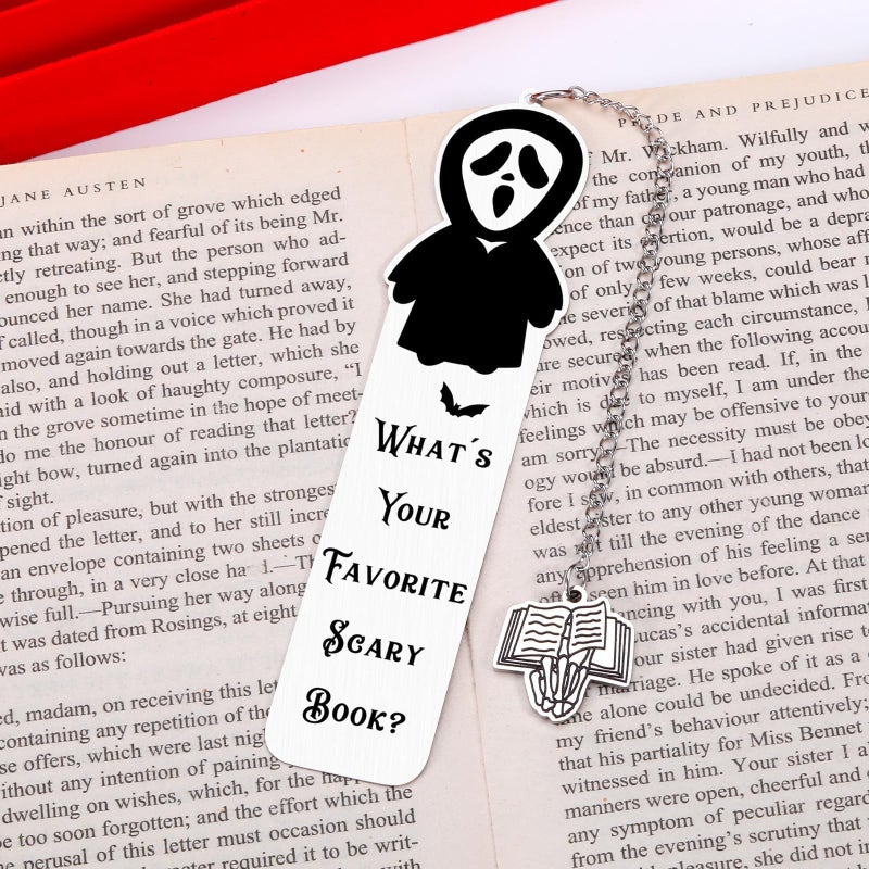 Vanlovemac Horror Bookmarks for Women - Book Marks for Reading, Dark Romance,Ghostface, Spooky Basket Stuffers, Valentines Gifts for Teen Boys, Scary Book Lover Gift, Wicked Merch, Scream Bookmark Gifts for Son - Image 2