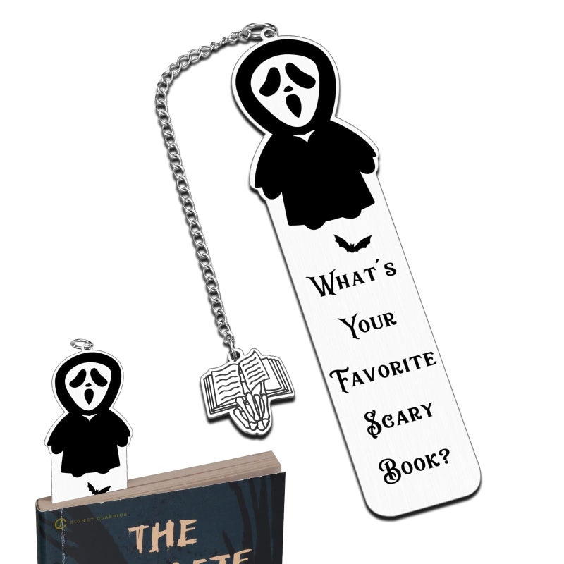 Vanlovemac Horror Bookmarks for Women - Book Marks for Reading, Dark Romance,Ghostface, Spooky Basket Stuffers, Valentines Gifts for Teen Boys, Scary Book Lover Gift, Wicked Merch, Scream Bookmark Gifts for Son - Image 1