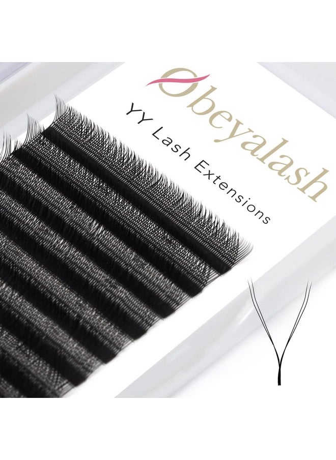 Obeyalash - Obeya Y Lashes Extensions 2D Premade Fans Eyelash Extensions Weave Yy Shaped Tips Volume Lash Extensions Quick Easy Application Full Fluffy Volume Look Long Lasting D Curl 0.07Mm 814Mm Mix Tray - Image 1
