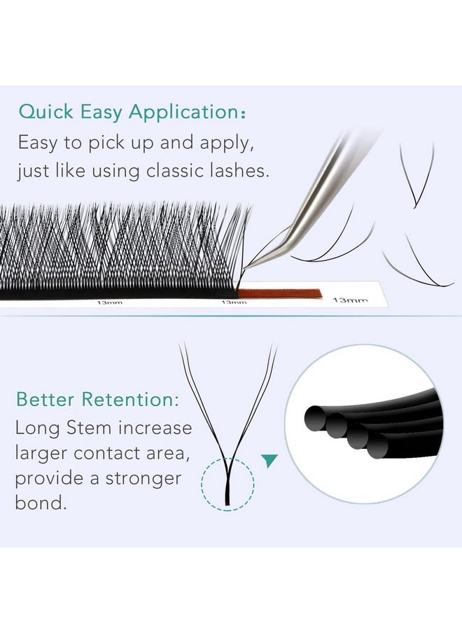 Obeyalash - Obeya Y Lashes Extensions 2D Premade Fans Eyelash Extensions Weave Yy Shaped Tips Volume Lash Extensions Quick Easy Application Full Fluffy Volume Look Long Lasting D Curl 0.07Mm 814Mm Mix Tray - Image 1