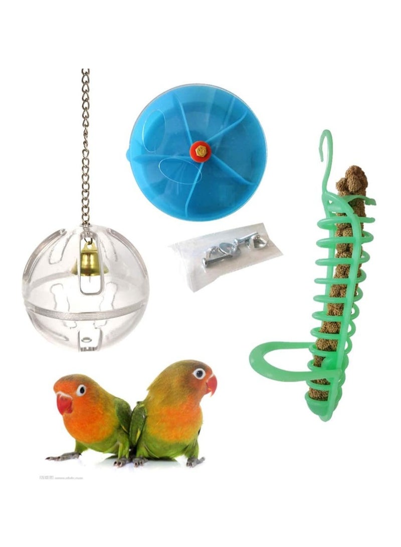 Excefore Parrot toy, Bird Feeder Toys, Foraging Systems Ball Interactive Bird Treat Toy, Bird Small Animal Fruit Vegetable Holder Vegetable Skewer Foraging Hanging Food Feed Feeder (3Pcs) - Image 1