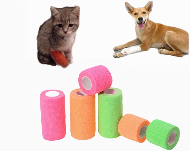 Transun Moo 6 Pack 2 x 5 Yards Self Adhesive Bandage Wrap Breathable Cohesive Vet Wrap for Pets Elastic SelfAdherent Tape for Sports Wrist Ankle Purple - Image 5