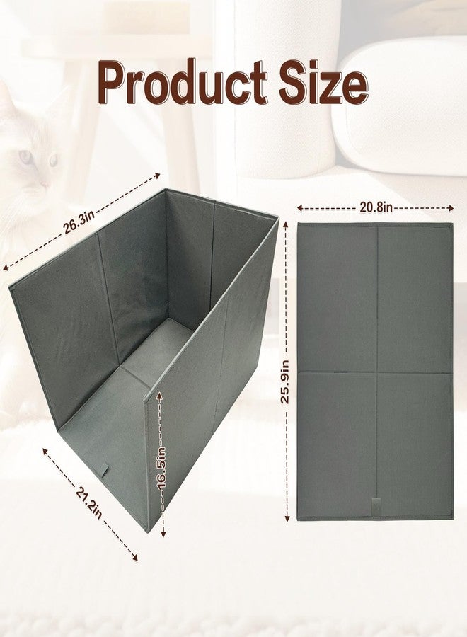 Bhyhok Cat Litter Box Enclosure Splash Guard Large Foldable Removable Mat, Tall for Litter Contained High Side Out Litter Box Keeping Litter Off Floor Easy Clean (26.4 * 21.3 * 16.5 inch) - Image 2