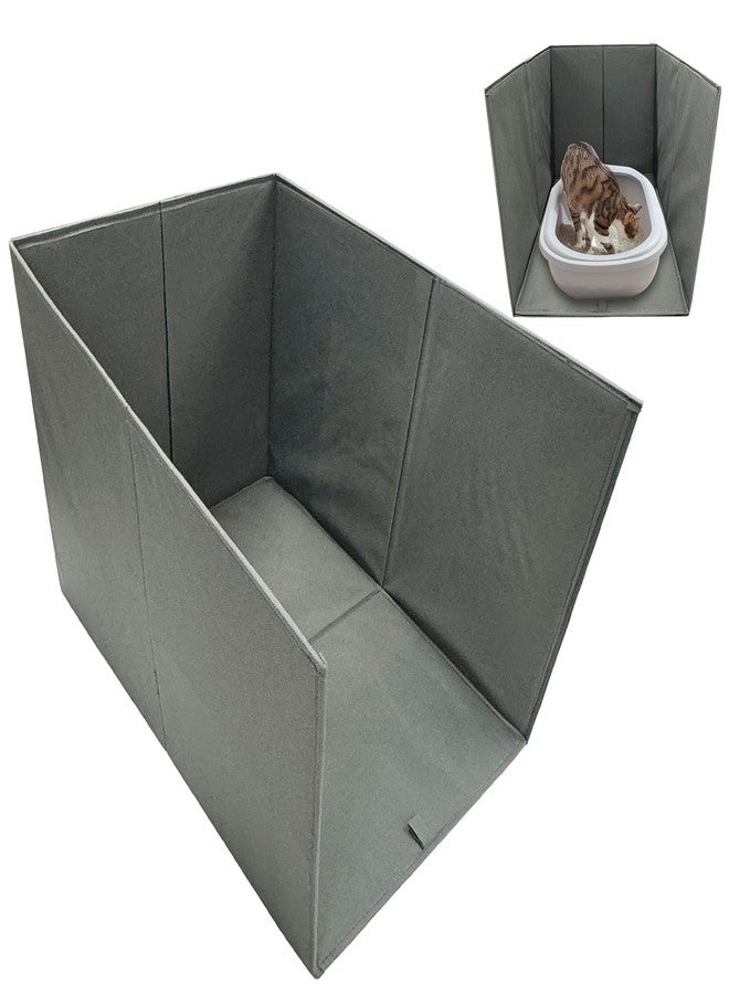 Bhyhok Cat Litter Box Enclosure Splash Guard Large Foldable Removable Mat, Tall for Litter Contained High Side Out Litter Box Keeping Litter Off Floor Easy Clean (26.4 * 21.3 * 16.5 inch) - Image 1