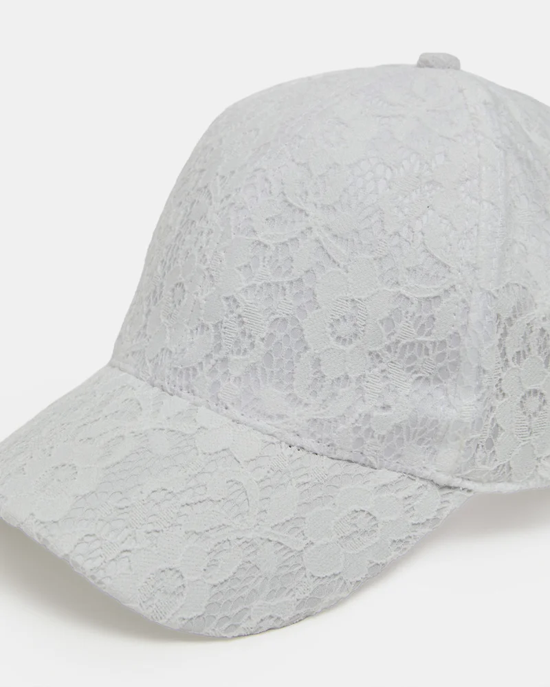 REDTAG Girls White Embellished Floral Cap