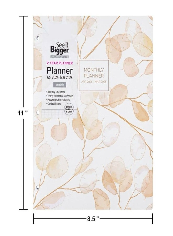 PlanAhead See It Bigger Home/Office 2-Year Medium Monthly Planner, April 2026 - March 2028, 11.5 x 8 Inches and Customizable Twin Pen (Floral) - Image 2