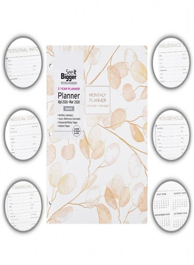 PlanAhead See It Bigger Home/Office 2-Year Medium Monthly Planner, April 2026 - March 2028, 11.5 x 8 Inches and Customizable Twin Pen (Floral) - Image 4