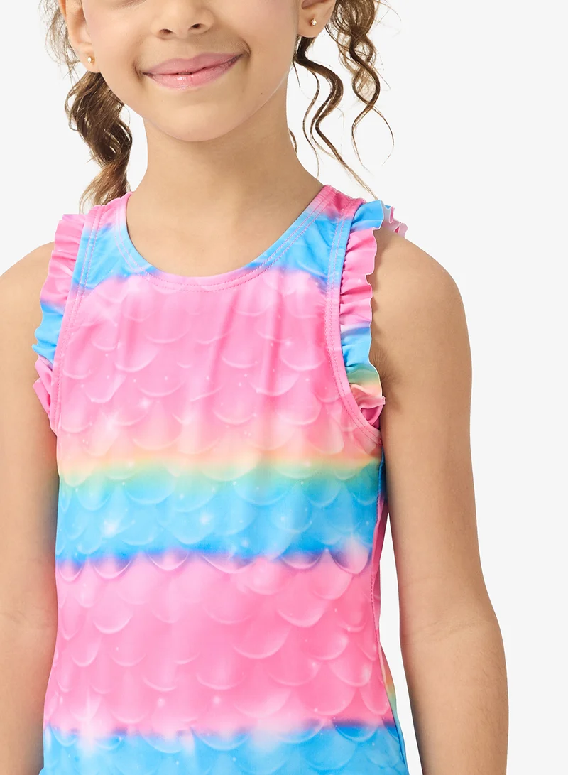 Pinata  Rainbow Ombre Frill Leg Swimsuit for Women | Best Price UAE