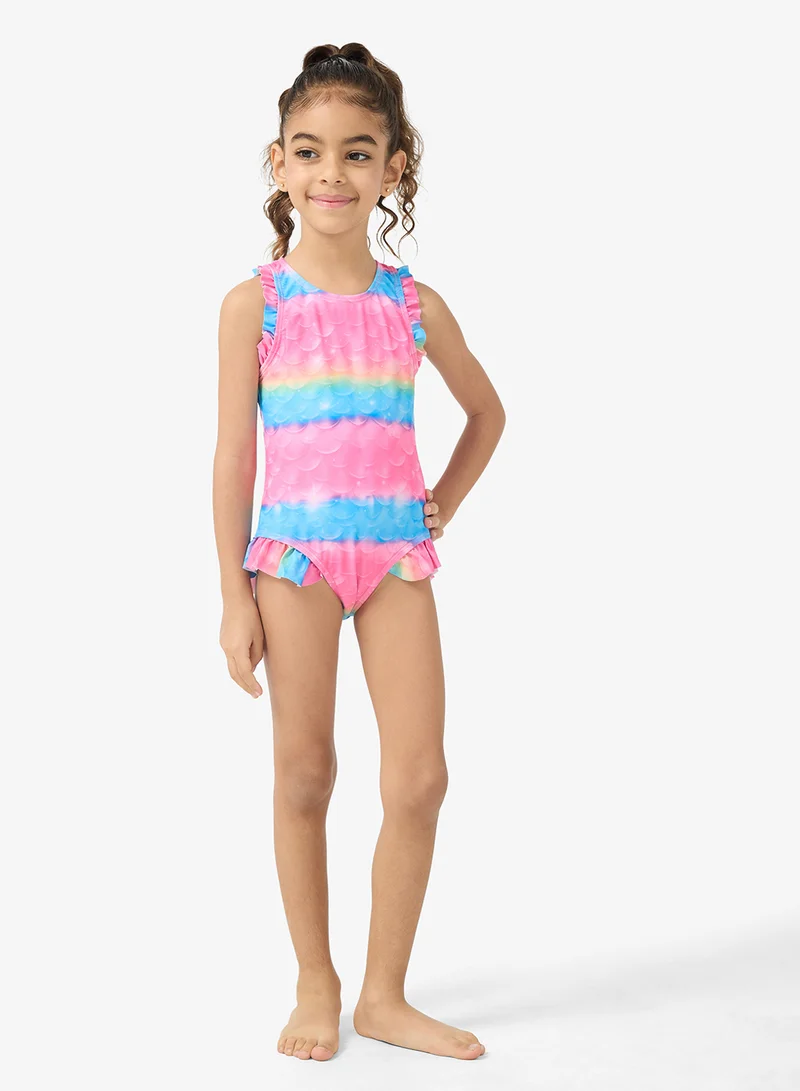 Pinata  Rainbow Ombre Frill Leg Swimsuit for Women | Best Price UAE
