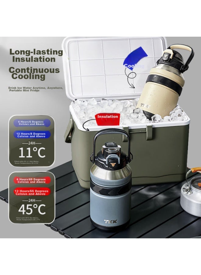 Tkk Insulated Mug Large Capacity Water Bottle For Men Women Students 316 Stainless Steel Thermos Flask Children Wide Body Water Cup - Image 2